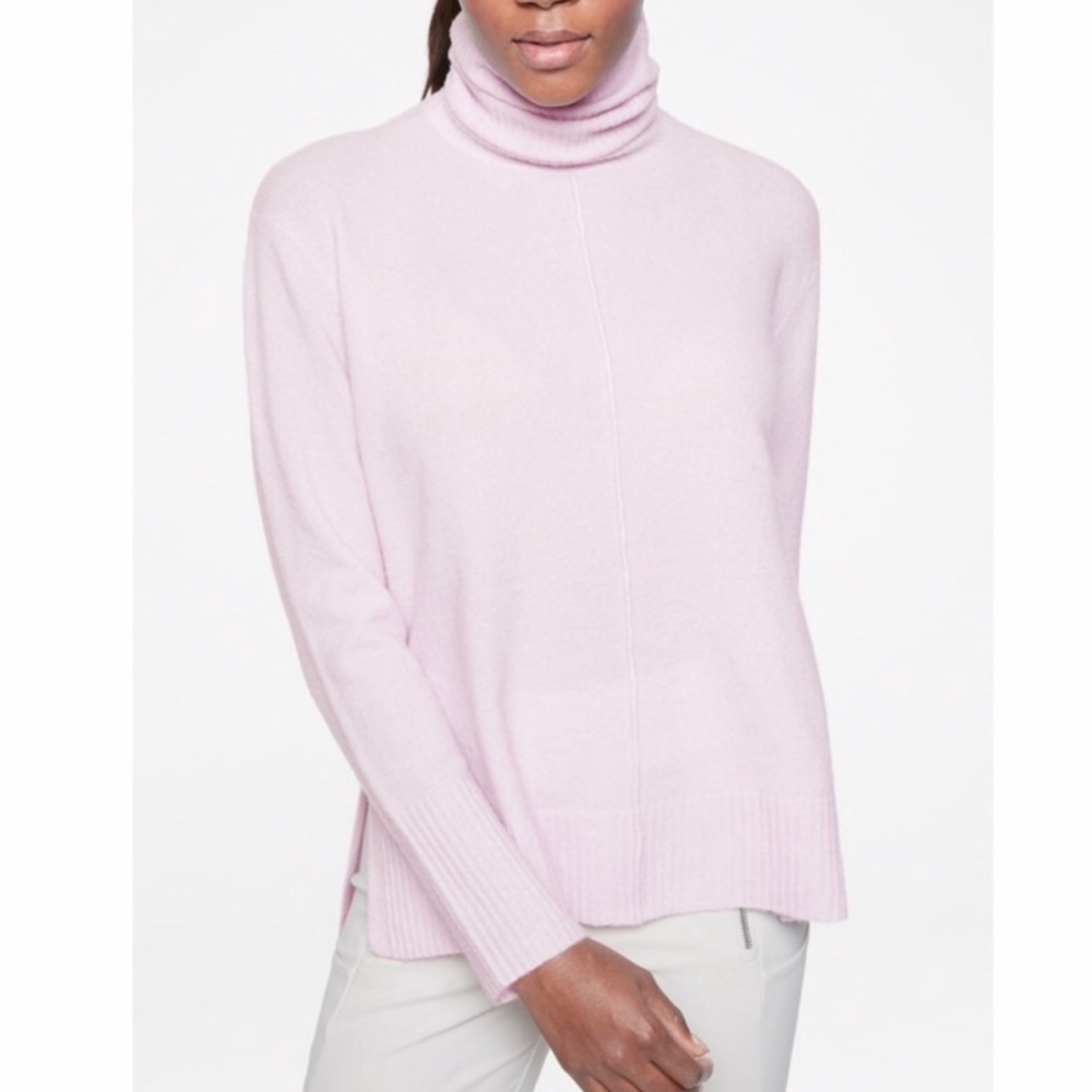 Athleta Lilac Transit Turtleneck Pullover Wool Blend Sweater Size Medium